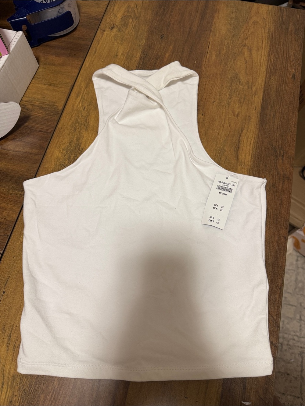 Abercrombie & Fitch White Racerback Crop Tank